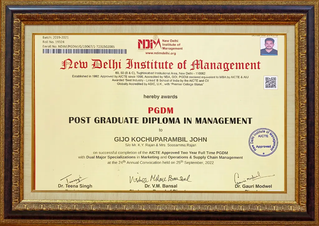 MBA in Supply Chain Management & Operations